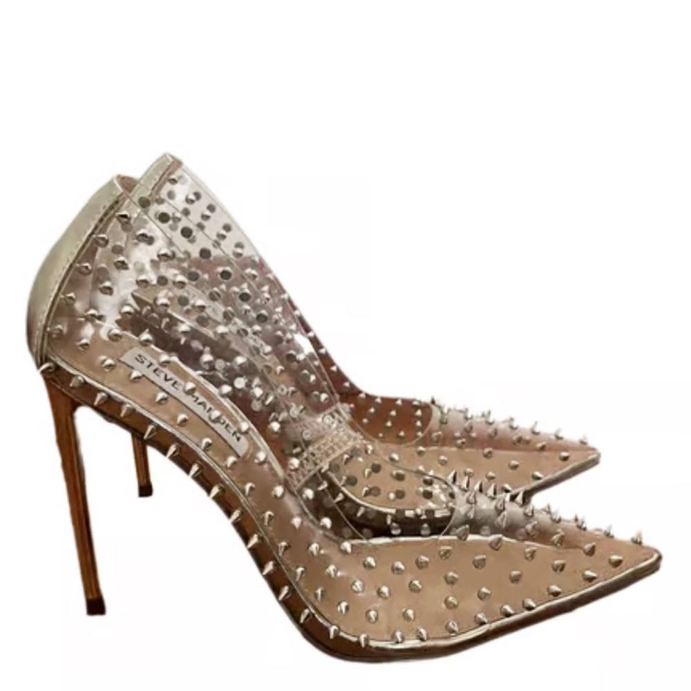 Steve Madden Transparent Crystal Spike Pointed-Toe Stiletto Pumps – Size 6.5 ✨💄 - Picture 11 of 16